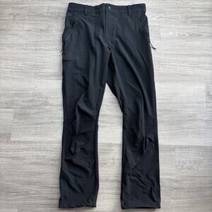 Columbia Mens Hiking Pants 32x42 Black Stretch Zip Pockets Outdoor